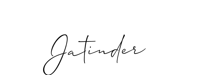 Make a beautiful signature design for name Jatinder. With this signature (Allison_Script) style, you can create a handwritten signature for free. Jatinder signature style 2 images and pictures png