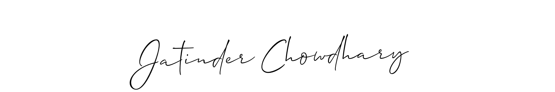 How to make Jatinder Chowdhary name signature. Use Allison_Script style for creating short signs online. This is the latest handwritten sign. Jatinder Chowdhary signature style 2 images and pictures png
