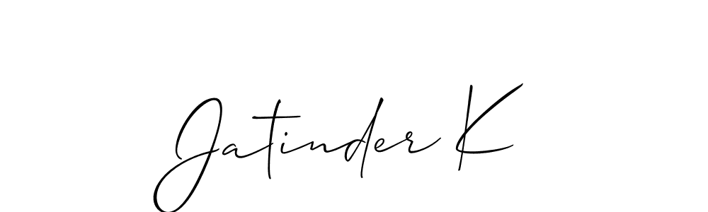 You should practise on your own different ways (Allison_Script) to write your name (Jatinder K) in signature. don't let someone else do it for you. Jatinder K signature style 2 images and pictures png