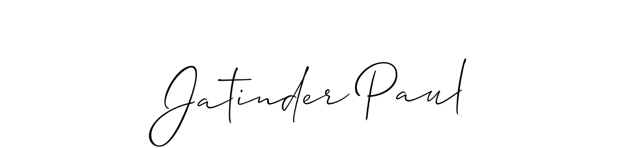 Use a signature maker to create a handwritten signature online. With this signature software, you can design (Allison_Script) your own signature for name Jatinder Paul. Jatinder Paul signature style 2 images and pictures png