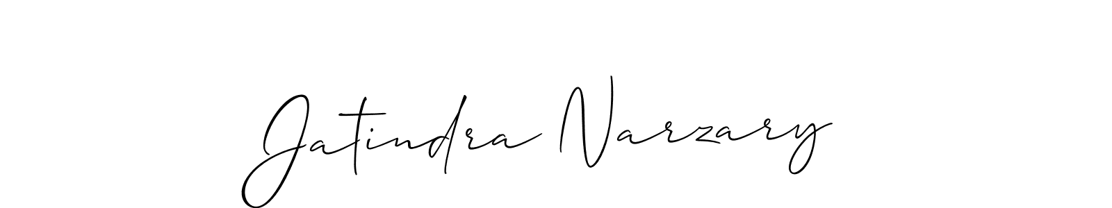 How to make Jatindra Narzary signature? Allison_Script is a professional autograph style. Create handwritten signature for Jatindra Narzary name. Jatindra Narzary signature style 2 images and pictures png