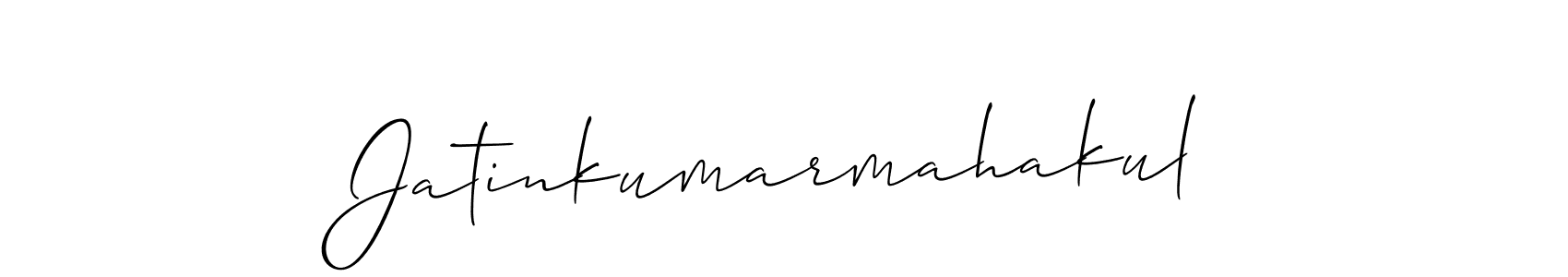 Allison_Script is a professional signature style that is perfect for those who want to add a touch of class to their signature. It is also a great choice for those who want to make their signature more unique. Get Jatinkumarmahakul name to fancy signature for free. Jatinkumarmahakul signature style 2 images and pictures png