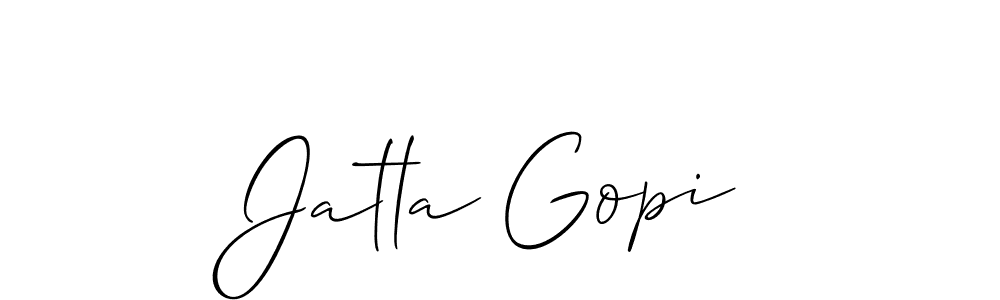 How to make Jatla Gopi name signature. Use Allison_Script style for creating short signs online. This is the latest handwritten sign. Jatla Gopi signature style 2 images and pictures png