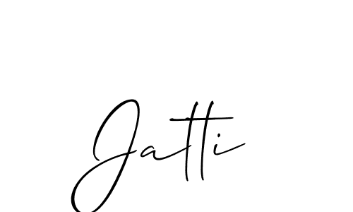 Design your own signature with our free online signature maker. With this signature software, you can create a handwritten (Allison_Script) signature for name Jatti. Jatti signature style 2 images and pictures png