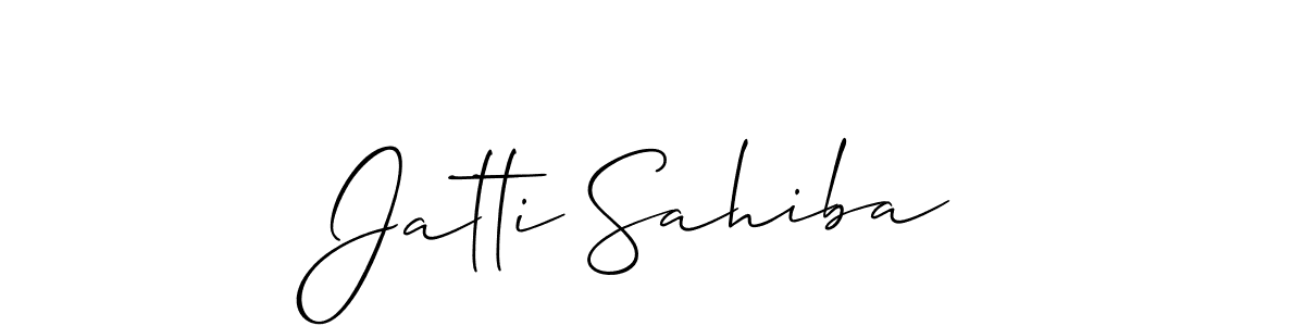 How to make Jatti Sahiba name signature. Use Allison_Script style for creating short signs online. This is the latest handwritten sign. Jatti Sahiba signature style 2 images and pictures png