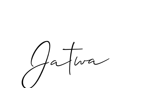 Jatwa stylish signature style. Best Handwritten Sign (Allison_Script) for my name. Handwritten Signature Collection Ideas for my name Jatwa. Jatwa signature style 2 images and pictures png