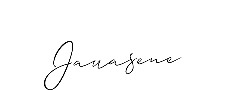 Use a signature maker to create a handwritten signature online. With this signature software, you can design (Allison_Script) your own signature for name Jauasene. Jauasene signature style 2 images and pictures png