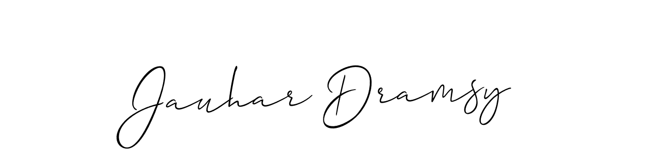 Use a signature maker to create a handwritten signature online. With this signature software, you can design (Allison_Script) your own signature for name Jauhar Dramsy. Jauhar Dramsy signature style 2 images and pictures png