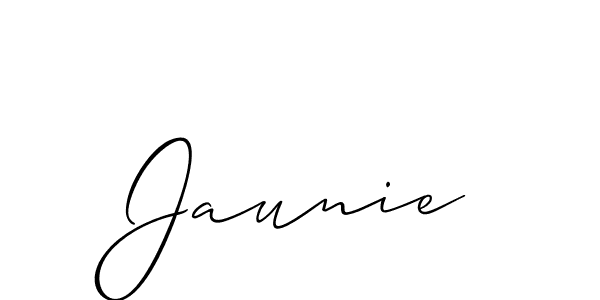 Also we have Jaunie name is the best signature style. Create professional handwritten signature collection using Allison_Script autograph style. Jaunie signature style 2 images and pictures png