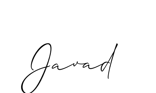 Use a signature maker to create a handwritten signature online. With this signature software, you can design (Allison_Script) your own signature for name Javad. Javad signature style 2 images and pictures png