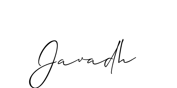 Design your own signature with our free online signature maker. With this signature software, you can create a handwritten (Allison_Script) signature for name Javadh. Javadh signature style 2 images and pictures png