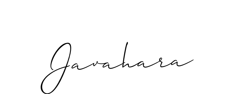 Use a signature maker to create a handwritten signature online. With this signature software, you can design (Allison_Script) your own signature for name Javahara. Javahara signature style 2 images and pictures png