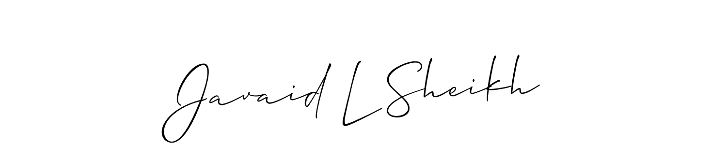 if you are searching for the best signature style for your name Javaid L Sheikh. so please give up your signature search. here we have designed multiple signature styles  using Allison_Script. Javaid L Sheikh signature style 2 images and pictures png