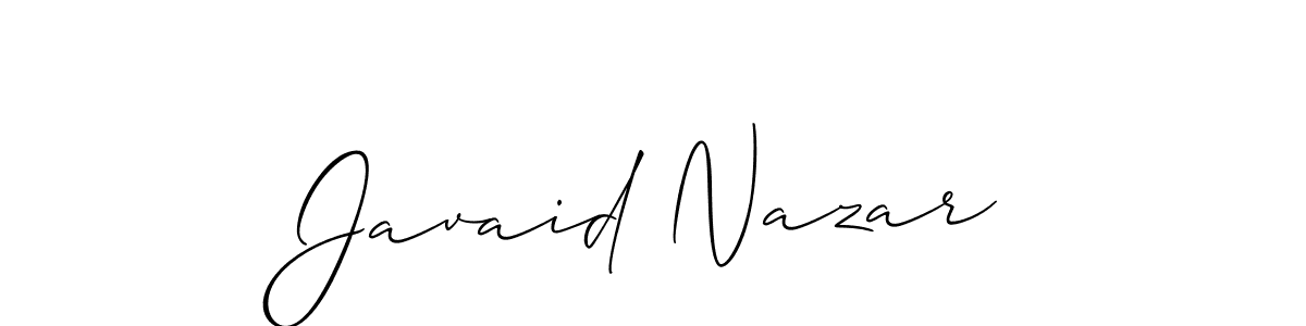 Also we have Javaid Nazar name is the best signature style. Create professional handwritten signature collection using Allison_Script autograph style. Javaid Nazar signature style 2 images and pictures png