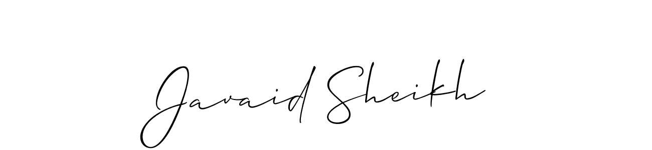 How to make Javaid Sheikh name signature. Use Allison_Script style for creating short signs online. This is the latest handwritten sign. Javaid Sheikh signature style 2 images and pictures png