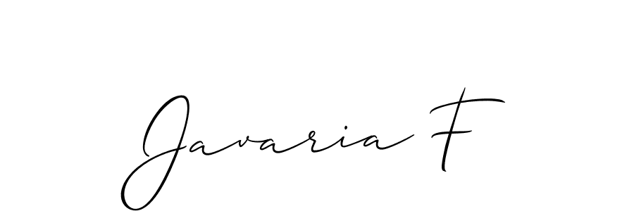 It looks lik you need a new signature style for name Javaria F. Design unique handwritten (Allison_Script) signature with our free signature maker in just a few clicks. Javaria F signature style 2 images and pictures png