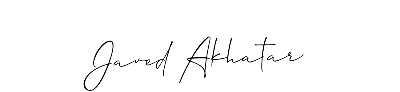 Make a beautiful signature design for name Javed Akhatar. With this signature (Allison_Script) style, you can create a handwritten signature for free. Javed Akhatar signature style 2 images and pictures png