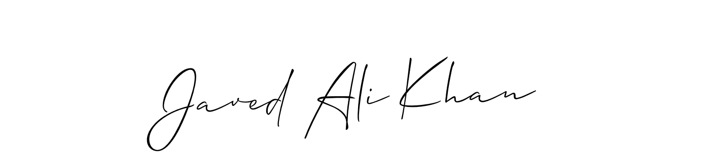 The best way (Allison_Script) to make a short signature is to pick only two or three words in your name. The name Javed Ali Khan include a total of six letters. For converting this name. Javed Ali Khan signature style 2 images and pictures png