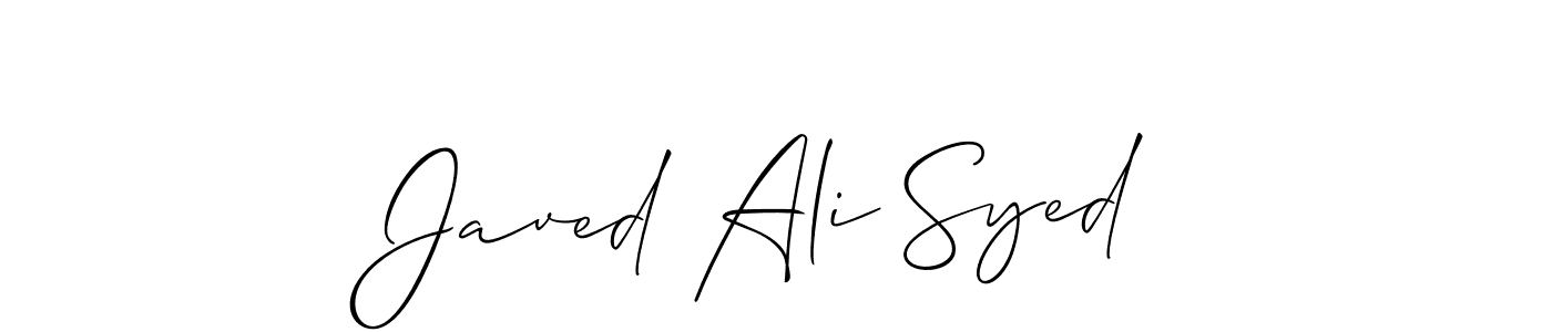 Also You can easily find your signature by using the search form. We will create Javed Ali Syed name handwritten signature images for you free of cost using Allison_Script sign style. Javed Ali Syed signature style 2 images and pictures png