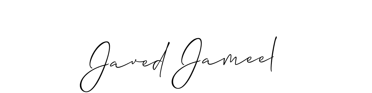 The best way (Allison_Script) to make a short signature is to pick only two or three words in your name. The name Javed Jameel include a total of six letters. For converting this name. Javed Jameel signature style 2 images and pictures png