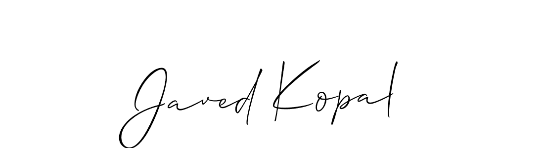 Also You can easily find your signature by using the search form. We will create Javed Kopal name handwritten signature images for you free of cost using Allison_Script sign style. Javed Kopal signature style 2 images and pictures png