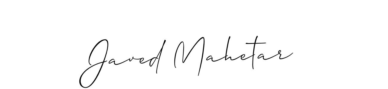 Design your own signature with our free online signature maker. With this signature software, you can create a handwritten (Allison_Script) signature for name Javed Mahetar. Javed Mahetar signature style 2 images and pictures png