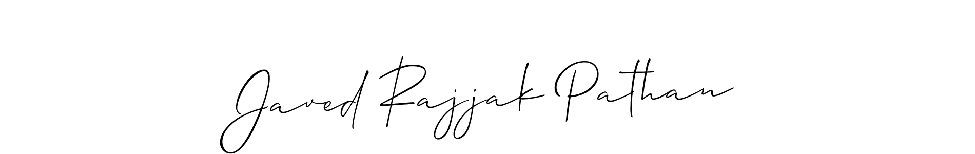 Make a beautiful signature design for name Javed Rajjak Pathan. With this signature (Allison_Script) style, you can create a handwritten signature for free. Javed Rajjak Pathan signature style 2 images and pictures png