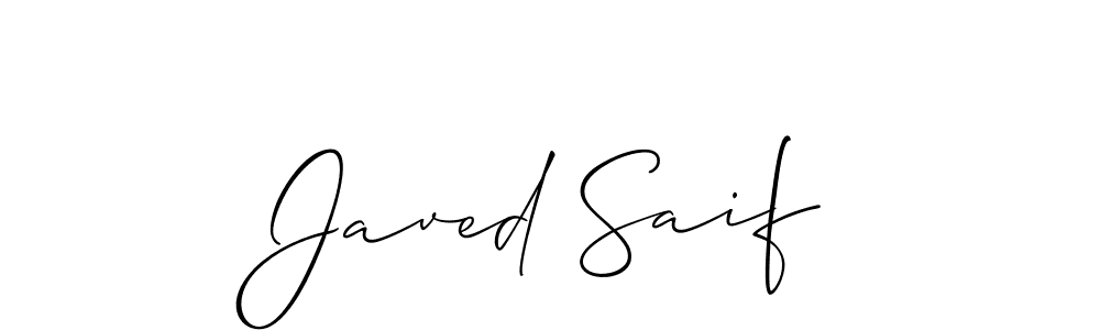 Design your own signature with our free online signature maker. With this signature software, you can create a handwritten (Allison_Script) signature for name Javed Saif. Javed Saif signature style 2 images and pictures png