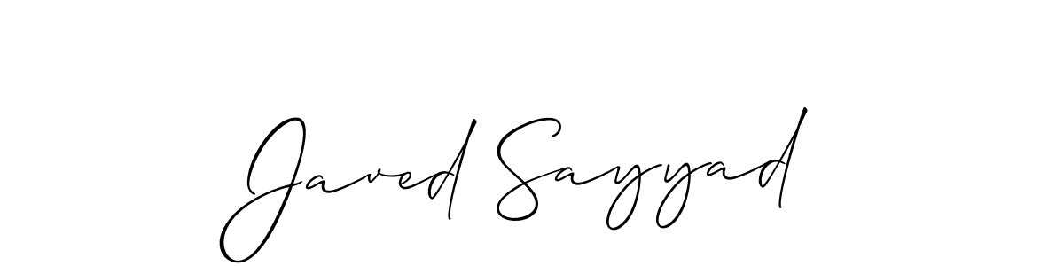 How to make Javed Sayyad signature? Allison_Script is a professional autograph style. Create handwritten signature for Javed Sayyad name. Javed Sayyad signature style 2 images and pictures png