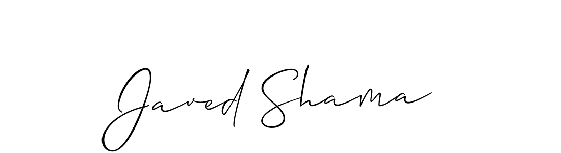 Use a signature maker to create a handwritten signature online. With this signature software, you can design (Allison_Script) your own signature for name Javed Shama. Javed Shama signature style 2 images and pictures png