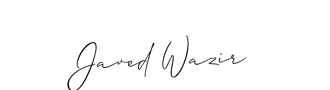 It looks lik you need a new signature style for name Javed Wazir. Design unique handwritten (Allison_Script) signature with our free signature maker in just a few clicks. Javed Wazir signature style 2 images and pictures png