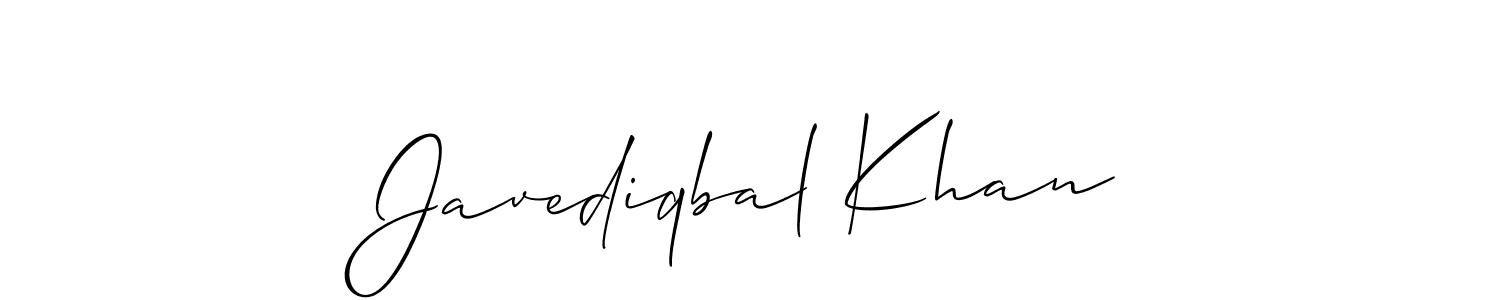 How to make Javediqbal Khan signature? Allison_Script is a professional autograph style. Create handwritten signature for Javediqbal Khan name. Javediqbal Khan signature style 2 images and pictures png