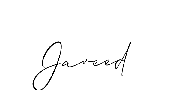 Use a signature maker to create a handwritten signature online. With this signature software, you can design (Allison_Script) your own signature for name Javeed. Javeed signature style 2 images and pictures png