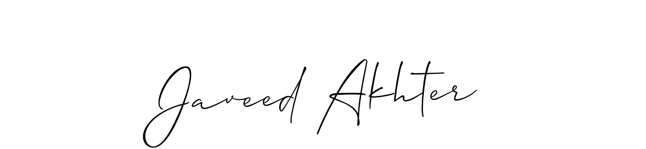 Also we have Javeed Akhter name is the best signature style. Create professional handwritten signature collection using Allison_Script autograph style. Javeed Akhter signature style 2 images and pictures png