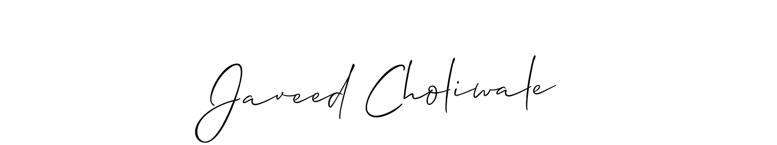Make a beautiful signature design for name Javeed Choliwale. With this signature (Allison_Script) style, you can create a handwritten signature for free. Javeed Choliwale signature style 2 images and pictures png