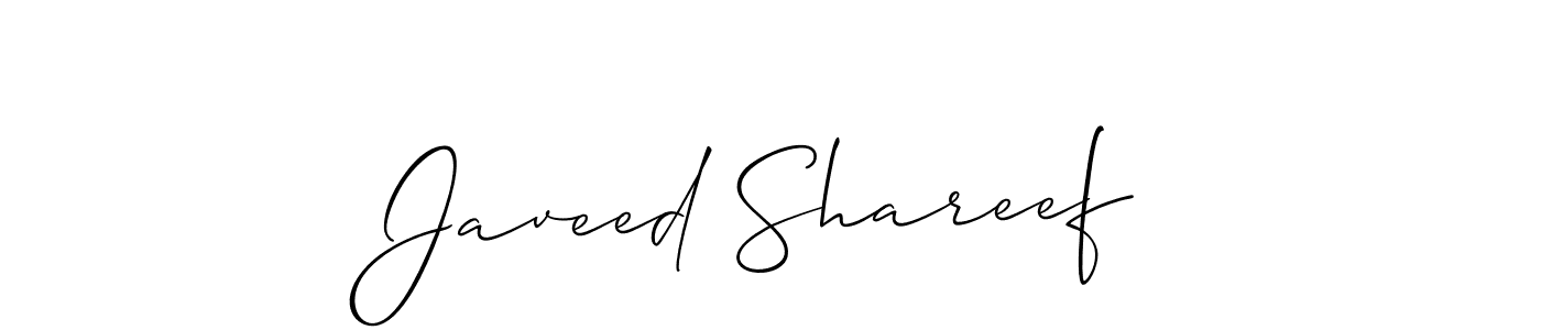 Design your own signature with our free online signature maker. With this signature software, you can create a handwritten (Allison_Script) signature for name Javeed Shareef. Javeed Shareef signature style 2 images and pictures png