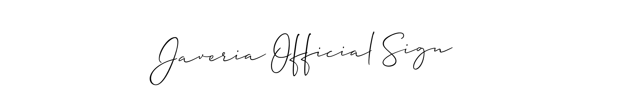Use a signature maker to create a handwritten signature online. With this signature software, you can design (Allison_Script) your own signature for name Javeria Official Sign. Javeria Official Sign signature style 2 images and pictures png