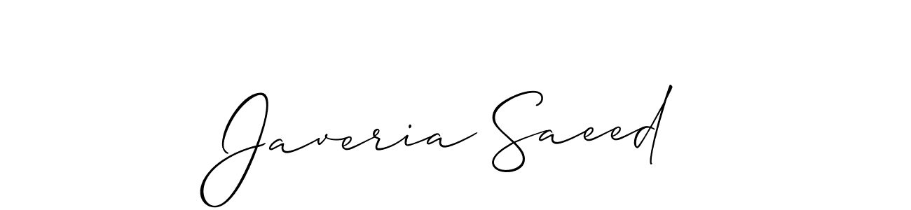 Make a beautiful signature design for name Javeria Saeed. With this signature (Allison_Script) style, you can create a handwritten signature for free. Javeria Saeed signature style 2 images and pictures png