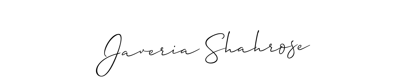 Make a beautiful signature design for name Javeria Shahrose. With this signature (Allison_Script) style, you can create a handwritten signature for free. Javeria Shahrose signature style 2 images and pictures png