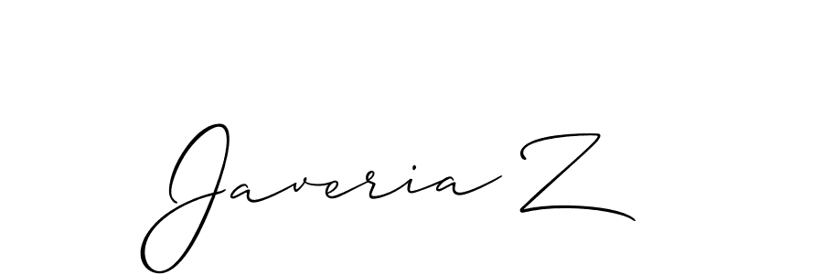 Javeria Z stylish signature style. Best Handwritten Sign (Allison_Script) for my name. Handwritten Signature Collection Ideas for my name Javeria Z. Javeria Z signature style 2 images and pictures png