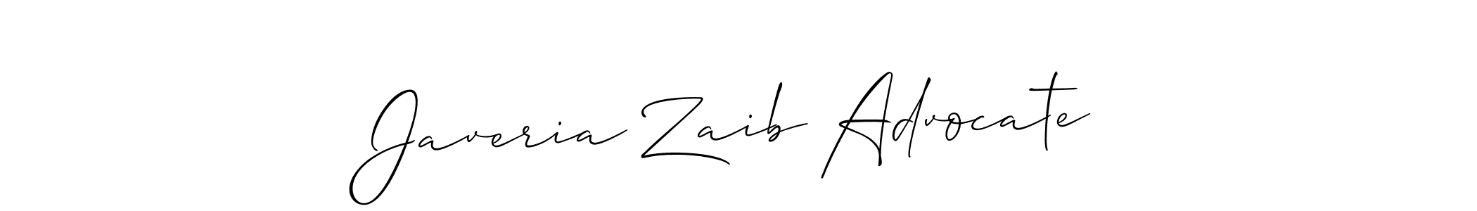 Also You can easily find your signature by using the search form. We will create Javeria Zaib Advocate name handwritten signature images for you free of cost using Allison_Script sign style. Javeria Zaib Advocate signature style 2 images and pictures png