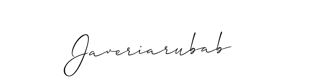 Allison_Script is a professional signature style that is perfect for those who want to add a touch of class to their signature. It is also a great choice for those who want to make their signature more unique. Get Javeriarubab name to fancy signature for free. Javeriarubab signature style 2 images and pictures png