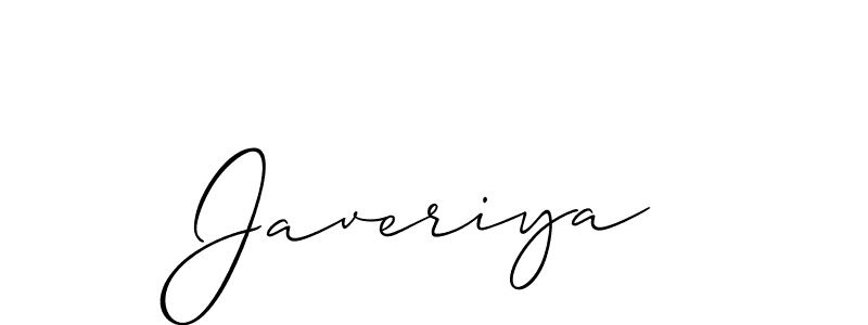 Design your own signature with our free online signature maker. With this signature software, you can create a handwritten (Allison_Script) signature for name Javeriya. Javeriya signature style 2 images and pictures png