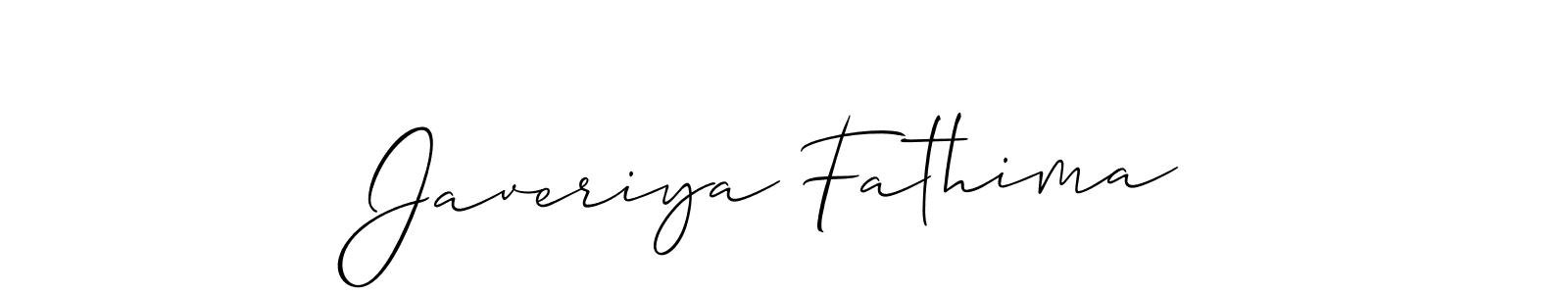 How to make Javeriya Fathima name signature. Use Allison_Script style for creating short signs online. This is the latest handwritten sign. Javeriya Fathima signature style 2 images and pictures png