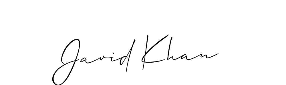 Create a beautiful signature design for name Javid Khan. With this signature (Allison_Script) fonts, you can make a handwritten signature for free. Javid Khan signature style 2 images and pictures png