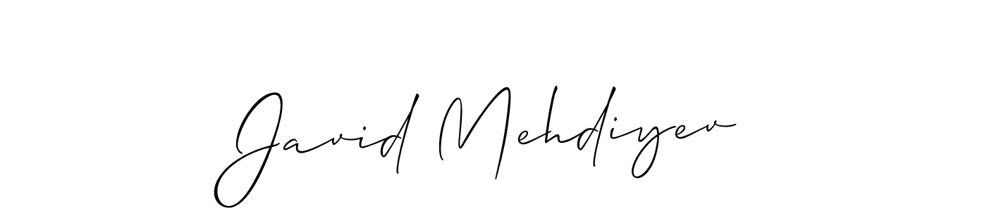 It looks lik you need a new signature style for name Javid Mehdiyev. Design unique handwritten (Allison_Script) signature with our free signature maker in just a few clicks. Javid Mehdiyev signature style 2 images and pictures png