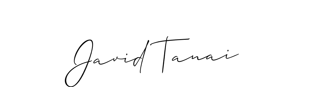 How to make Javid Tanai name signature. Use Allison_Script style for creating short signs online. This is the latest handwritten sign. Javid Tanai signature style 2 images and pictures png