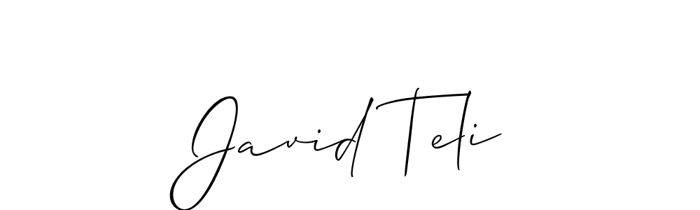 Use a signature maker to create a handwritten signature online. With this signature software, you can design (Allison_Script) your own signature for name Javid Teli. Javid Teli signature style 2 images and pictures png