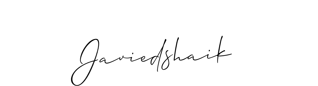 Use a signature maker to create a handwritten signature online. With this signature software, you can design (Allison_Script) your own signature for name Javiedshaik. Javiedshaik signature style 2 images and pictures png