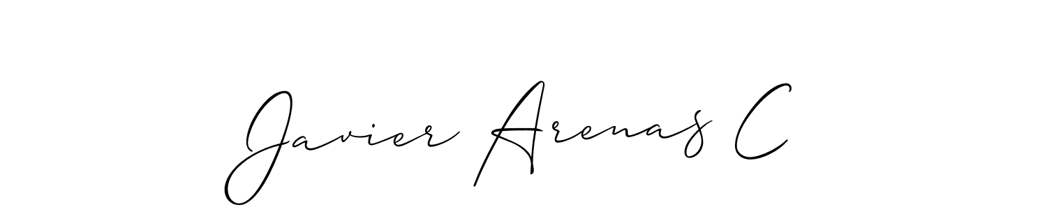 How to make Javier Arenas C name signature. Use Allison_Script style for creating short signs online. This is the latest handwritten sign. Javier Arenas C signature style 2 images and pictures png